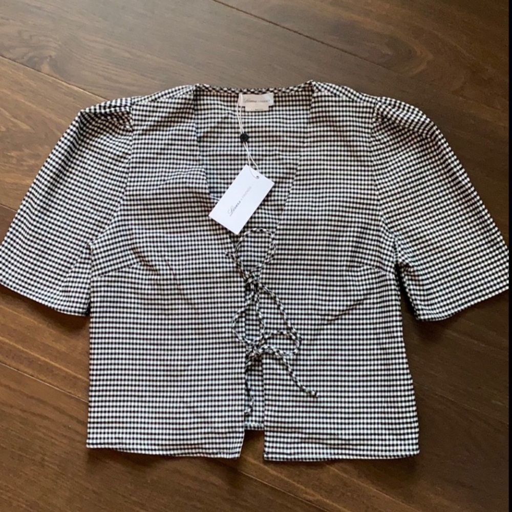 Lovers and friends black and white gingham top